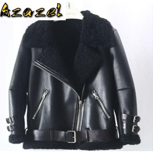 YOLANFAIRY Woman Real Fur Coat Winter 2020 Womens Genuine Leather Jacket Female Natural Wool Coats Mulher Jaqueta 101 TN5