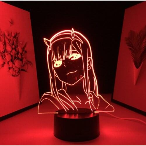 3D LED Neon Lamp Anime Figure 7 Color Changes With Remote Control Black Base Visual Illusion Night Light Animation Peripherals