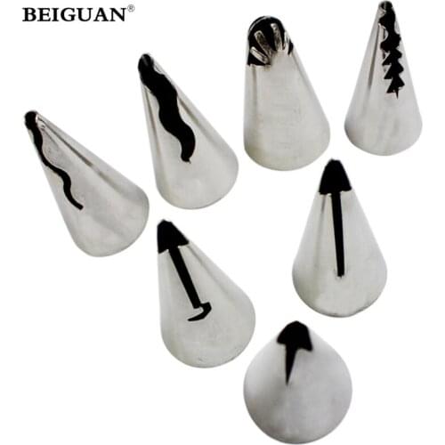 7pcs/set Wedding Russian Nozzles Pastry Puff Skirt Icing Piping Nozzles Pastry Decorating Tips Cake Cupcake Decorator tool