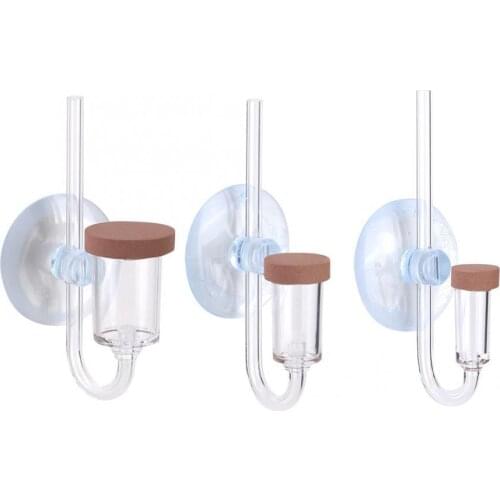 Aquarium CO2 Diffuser Glass Tank Bubble Atomizer with Ceramic Disc Suction Cups for Plants Nano Tank