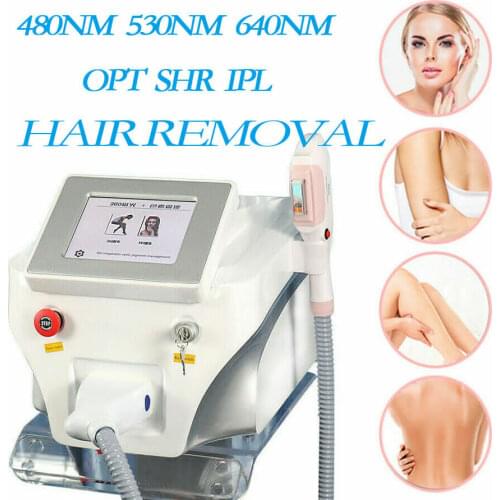 OPT SHR IPL Hair Removal Machine RF Skin Rejuvenation Whitening Acnes Treatment 480nm,530nm,640nm Laser Equipment For Salon