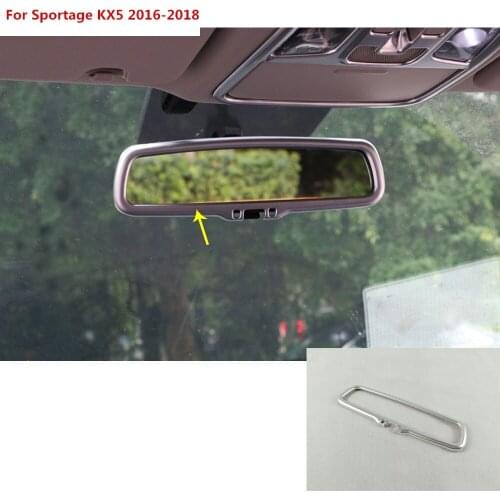 Car ABS chrome inner back rear view Rearview Side Mirror Strip trim frame lamp 1pcs for Kia Sportage KX5 2016 2017 2018