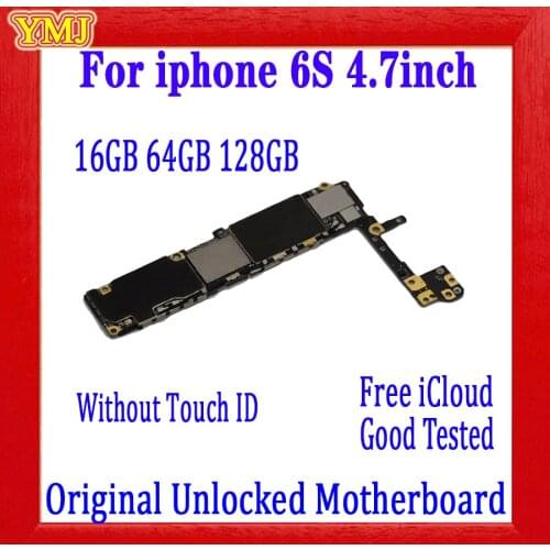 Free iCloud Unlocked for iPhone 6S motherboard Touch id for iPhone 6S 4.7'' 16GB 32GB 64GB logic board with Full Chips Mainboard