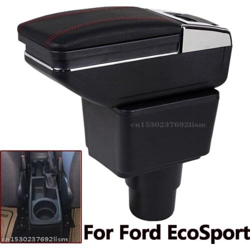 For Ford EcoSport Armrest Box EcoSport Universal Car Central Armrest Storage Box cup holder ashtray modification accessories