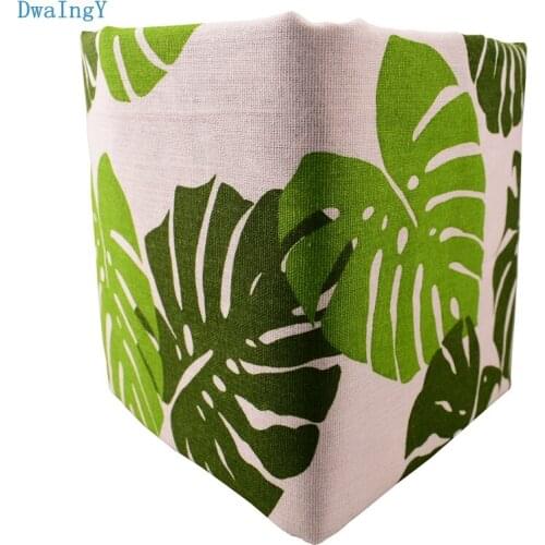 DwaIngY Green leaves Printed Cotton Linen Fabric For DIY Sewing Quiltin Sofa/Table Cloth Furniture Cover Tissue Cushion Material