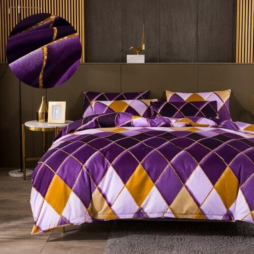 Nordic Duvet Cover Set Rhombus Queen King Size Bedding Sets Luxury Euro Single Double Bed Linen Quilt Cover And Pillowcase