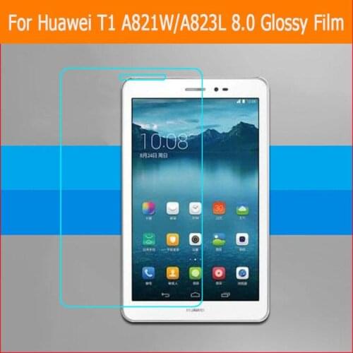 Best premium HD Clear Glossy screen protector film For Huawei T1 A821W A823L 8.0" tablet front screen protective films + tools