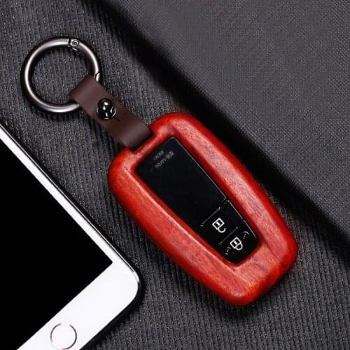 My Good Car Sandalwood Key Shell Solid Wood Key Case Cover Keychain for for Toyota C-HR CHR 2016 2017 2018 car Accessories