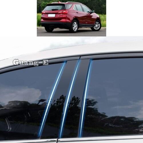 For Chevrolet Equinox Third GE 2017-2021 Car PC Material Pillar Post Cover Door Trim Window Piano Black Molding Sticker Plate