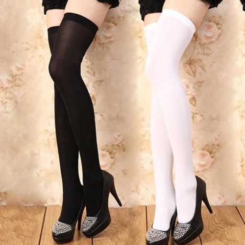 New Women Girls Elastic Over Knee Opaque Socks Casual Cotton Thigh High Cotton High Sexy Socks Female Autumn Long Knee Sockings