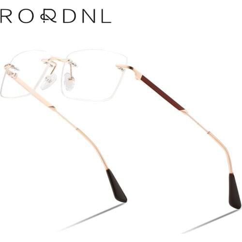 Rimless Progressive Prescription Glasses for Men Rectangle Optical Myopia Eyeglasses Multifocal Bifocal Eyewear Clear Spectacles