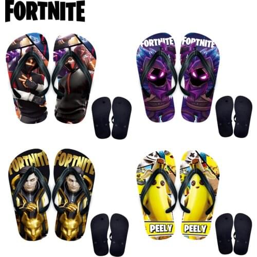 Original fortnite game surrounding full-color thickened flip flops cartoon figure casual sandals unisex comfortable beach shoes
