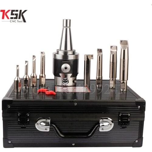 Precision NT40-NBH2084 8-280mm Boring Head System tool Holder +8pcs M6 thread20mm Boring Bar Boring rang 8-280mm Boring Tool Set