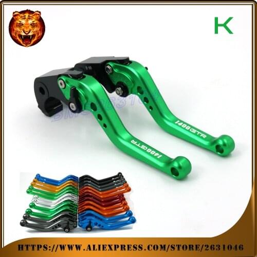 Adjustable Brake Clutch Levers For KAWASAKI GTR1400 CONCOURS 07 14 15 CNC RED GREEN BLACK FREE SHIPPING WITH LOGO Motorcycle