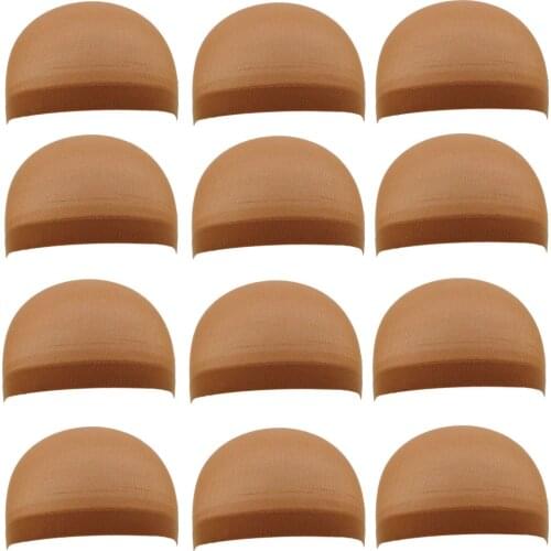 Deluxe Dream Wig Cap Stretchable Elastic Snood Hair Net 12 Pieces (6 Bags)