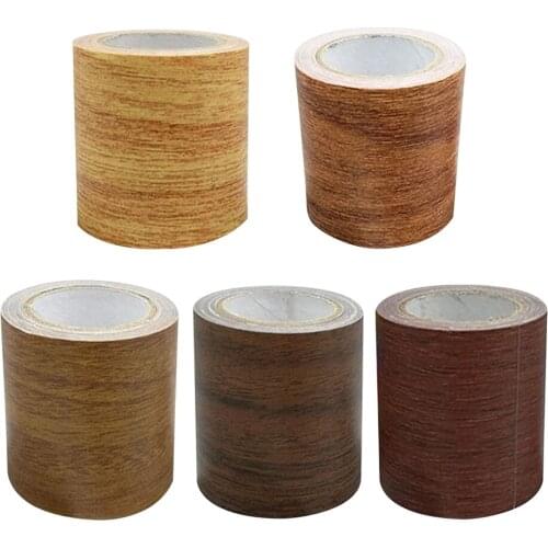 Wood Grain Self Adhesive Wall Sticker Floor Contact Paper Waist Line Stickers for Bathroom Kitchen Damaged Cabinets
