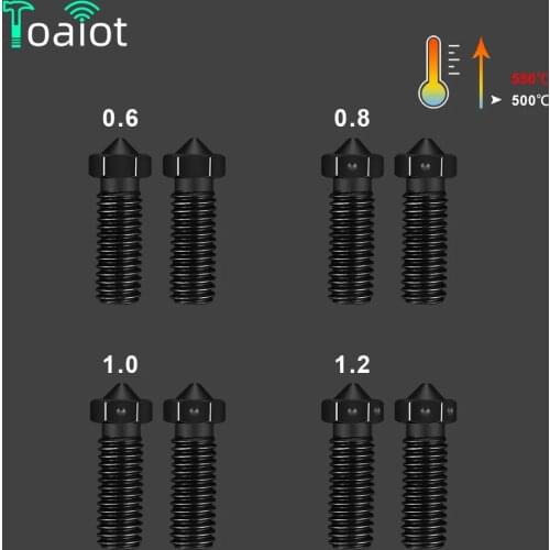 Toaiot 1PC Hardened Steel Volcano Nozzles For High Temperature 3D Printing PEI PEEK Carbon Fiber Filament For E3D Volcano Hotend