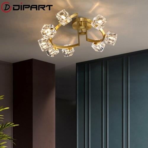 Modern Copper Ceiling Lights Crystal Led Lamp For Living room Corridor Balcony Nordic Kids room Lamp Gold Lighting lampy sufitow