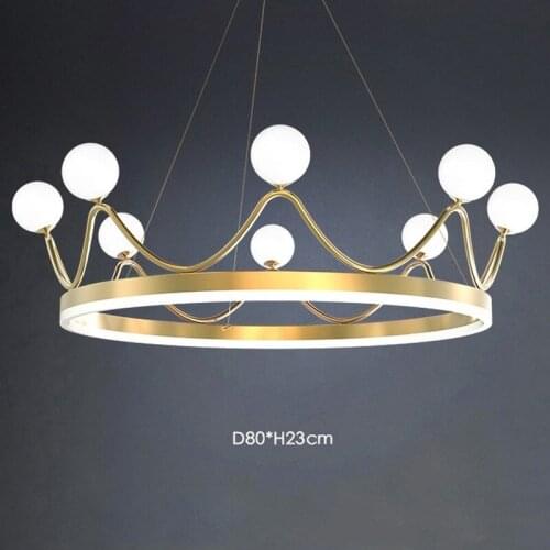 Modern Crown LED Chandeliers Indoor Ring Lighting Decor For Home Decoration Kitchen Bedroom Living Childrens Room Ceiling Lamps