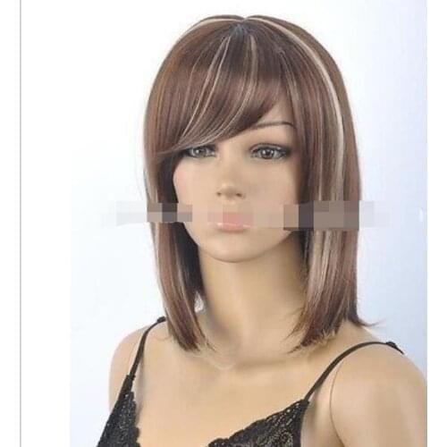 Suyushun3283HOT sell++++>>New Brown mixed Straight Short Cosplay Wig Back to product details