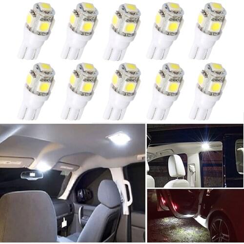 10Pcs LED T10 W5W Bulb Car Interior Dome Readling Lights for Hyundai i40 i10 ix35 Getz Santa Fe Tucson 2008 Sonata Elantra Creta
