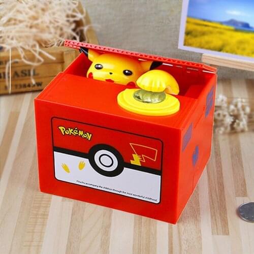 Takara Tomy Electric creative Pikachu steal money piggy bank Pikachu doll ornaments Pokemon toys childrens birthday gifts