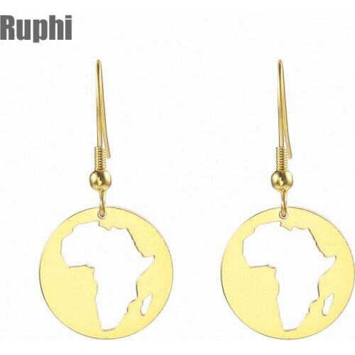 Titanium steel world map African map findings fish hook style earrings ear ornament jewelry gold fine quality quality