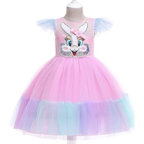 Tollder Baby Kids Christmas Dress Girls Halloween Cosplay Rabbit Princess Party Dresses Children Clothes Thanksgiving Clothing