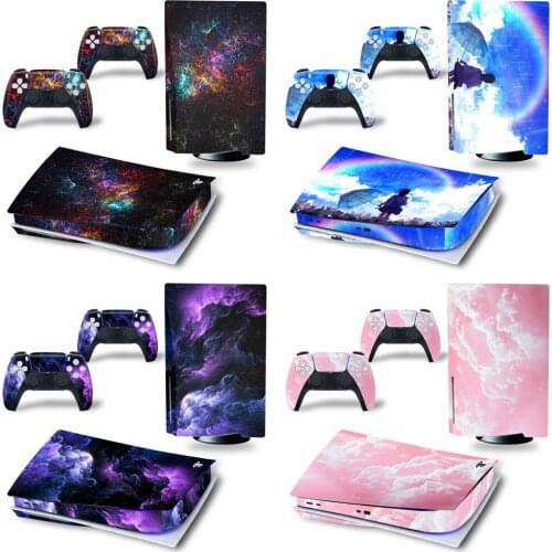 Starry sky deisgns Vinyl Decal Stickers For PS5 disk edition Controller Console Skin Playstation 5 Cases for PS5 disk consoles