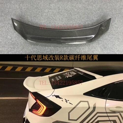For Honda Civic 10 high quality Carbon Fiber rear boot Wing Spoiler Rear Roof Spoiler Wing Trunk Lip Boot Cover