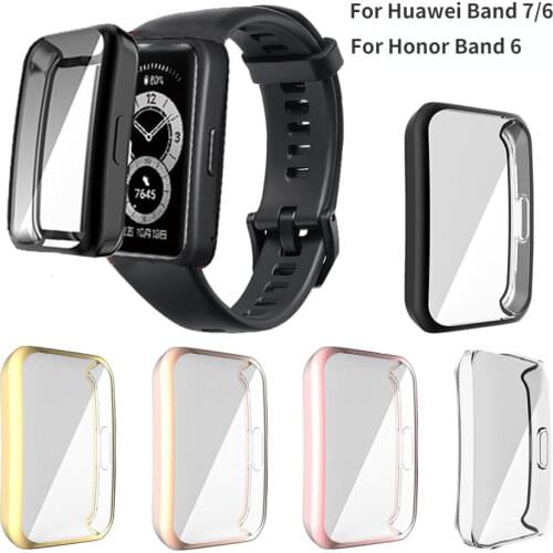 Protective Cover for Huawei Band 6 Case Soft TPU Full Screen Protector Bumper Shell for Honor Band 6 Smart Watch Case Accessorie