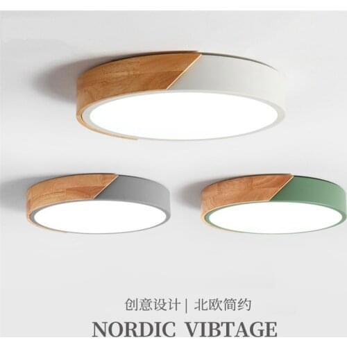 Iron round macaron color ceiling lights bedroom led living room lamp round modern Acrylic ultra-thin lamps Nordic decor lighting