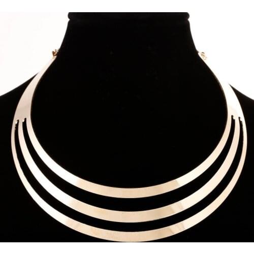 Women Statement Necklace Charm Fashion Gold Silver Choker Necklace Punk Collar Jewelry Collier Femme Multilayers Necklaces Women