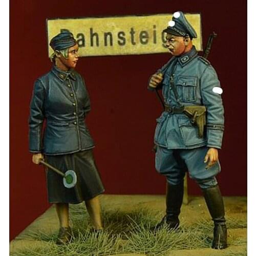 1/35 WWII Reichsbahn Personnel, 1939-45, Resin Model Soldier GK, Military theme, Unassembled and unpainted kit