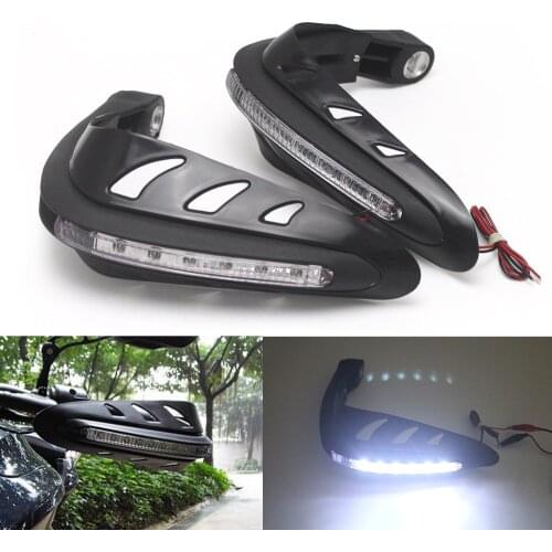 1 Pair Universal Motorcycle Handguards Motocross Hand Guards One Set Combination Handlebar Protector With LED Turn Signals Light