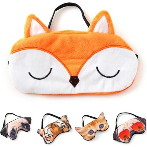 1Pcs Cute 3D Animal Sleep Mask Eyeshade Cover Eye Mask Natural Sleeping Soft Blindfold Eyepatch Sleep Eyeshade Eye Cover
