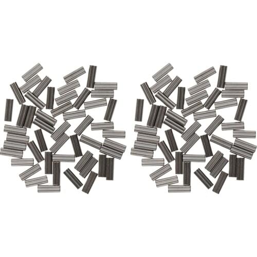 100pcs Brass Double Fishing Crimps Wire Trace Sleeves 1.0mm Sea Pike Lure Rig