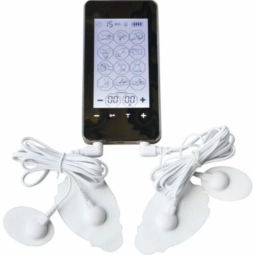 12Modes 2 Channel Touch Screen Smart Body Massager TENS/EMS Unit Electrotherapy Machine Electronic Pulse Device