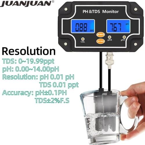 2 in 1 Digital Water Quality Tester PH/TDS-2683 Professional Multi-Parameter Monitor Acidometer for Pools, Aquariums 30%OFF