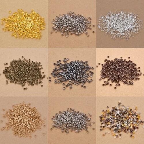 200pcs 2/2.5/ 3/3.5/4mm 8 Colors Round Copper End Beads Crimp Beads Stopper For Bracelet Necklace Locator DIY Jewelry Accessorie