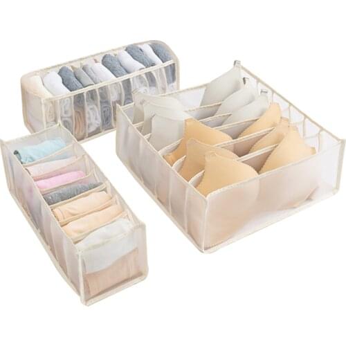 3pcs/Set Underwear Organizer Set Wardrobe Drawer Socks Bra Tie Underpants Storage Organizer