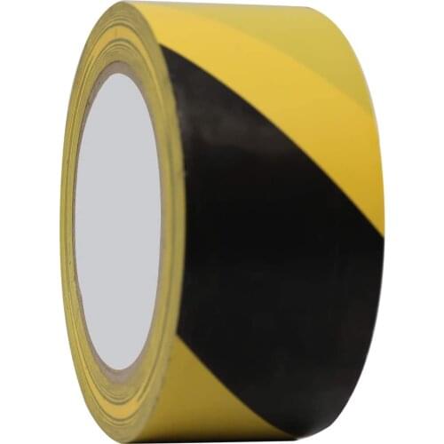 50mmx33m Self Adhesive Striped Social Distancing Dangerous Areas Wear-resisting Safety Floor Marking Waterproof Warning Tape