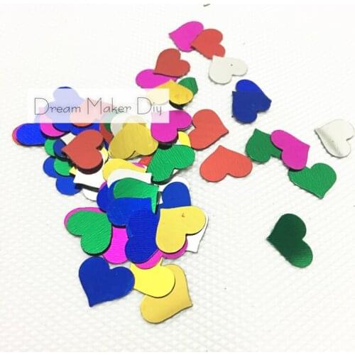 500pcs/lot Heart Shape Mix Color handmade paillette 12*15mm loose sequins for craft Kids DIY Decoration Confetti