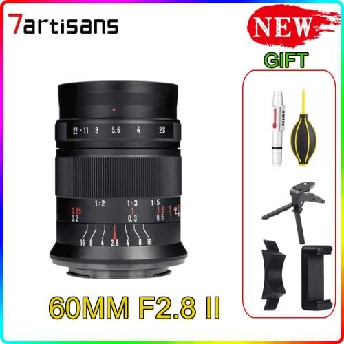 7Artisans 60MM F2.8 II APS-C 1:1 Macro Lens For the Canon EOSM EOSR E Fuji M43 Nikon z Mount Mirrorless Camera Lenses