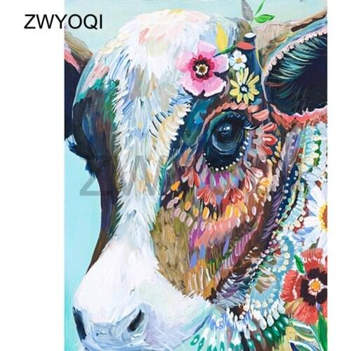 Full Round Diamond mosaic Cow flower Full Square Diamond embroidery Cross stitch Cow flower 5D DIY Diamond painting Cow flower