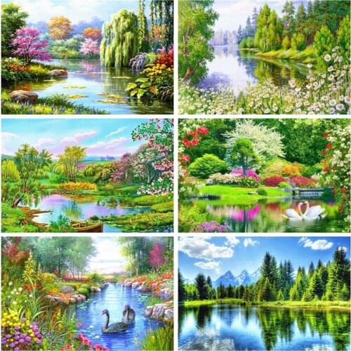 EverShine Diamond Painting Full Square Drill Summer Bead Embroidery Diamond Mosaic Natural Cross Stitch Landscape Needlework