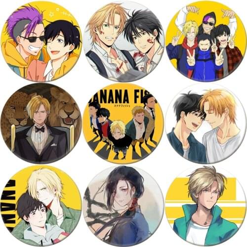 Anime BANANA FISH Icon Brooch Cosplay Badge Backpacks Button Clothes Okumura Eiji Ash Lynx Breastpin Birthday Gift XJY