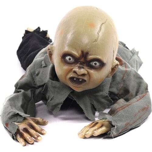 Animated Crawling Baby Zombie Scary Ghost Babies Doll Haunted Halloween Decor Props Supplies
