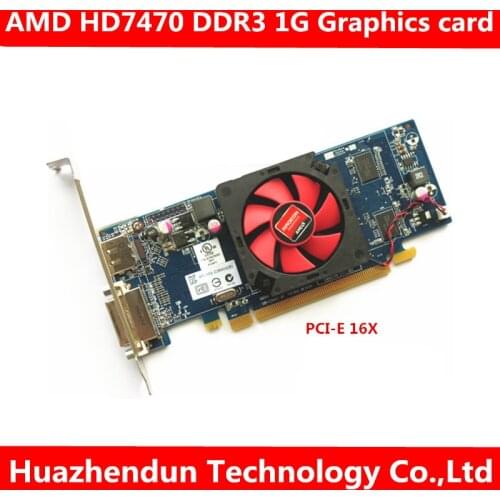 New free shipping AMD HD7470 discrete graphics card 1GB HD DP to send VGA connector to support dual screen video card1pcs