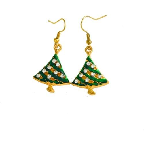 Free Shipping Pendientes Boucle for girl Christmas gift Largos Brincos Para As Mulheres Christmas Tree Earrings E0004